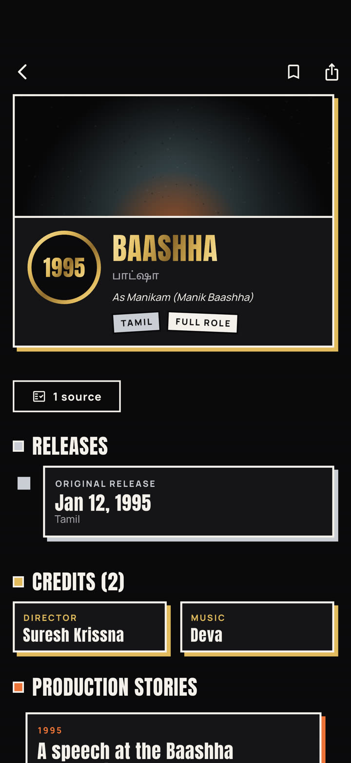 A film page: Baashha, 1995